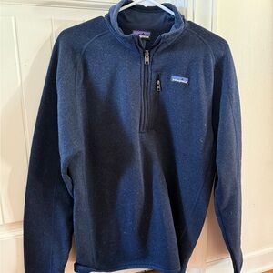 Patagonia Men’s Quarter Zip Sweater, Navy, Size M